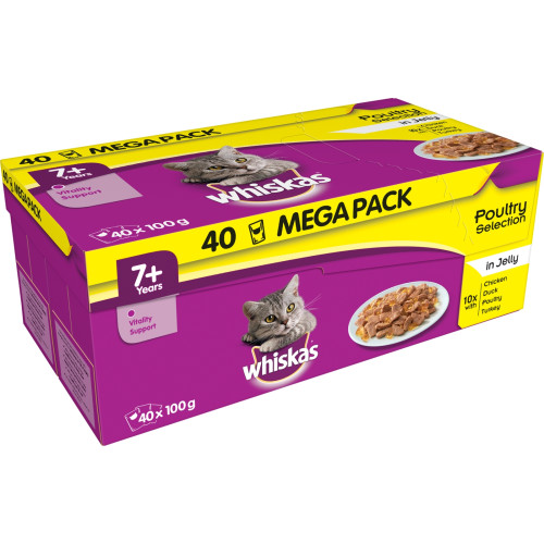 Whiskas 7+ Poultry Selection in Jelly Cat Food