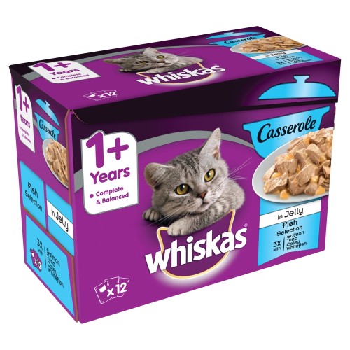 Whiskas 1+ Casserole Fish Selection in Jelly Adult Cat Food