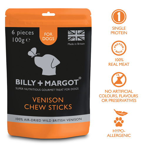 Billy & Margot Venison Chew Stick Dog Treats