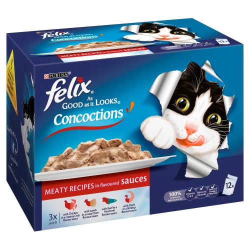 Felix As Good As It Looks Concoctions Meaty Recipes Adult Cat Pouches
