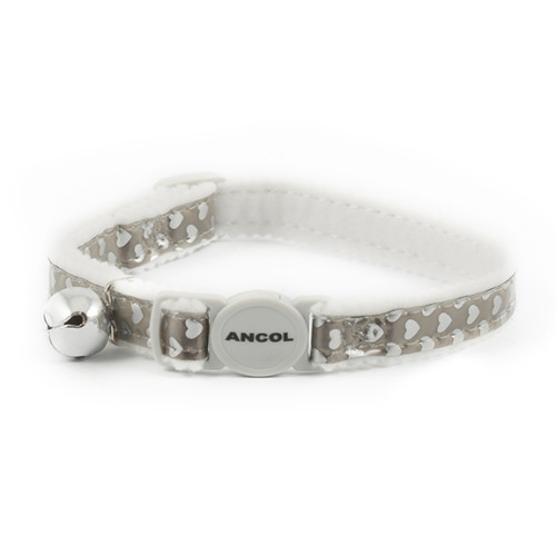 Ancol Reflective Silver Hearts Safety Cat Collar