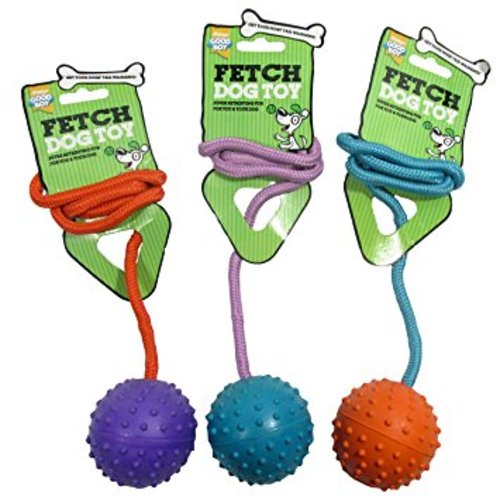 Good Boy Rubber Ball on a Rope Dog Toy