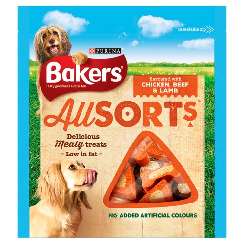 Bakers Allsorts Flavoured with Chicken, Beef & Lamb 98g