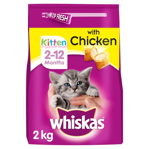 Whiskas 2-12 Months Chicken Dry Kitten Food  2kg