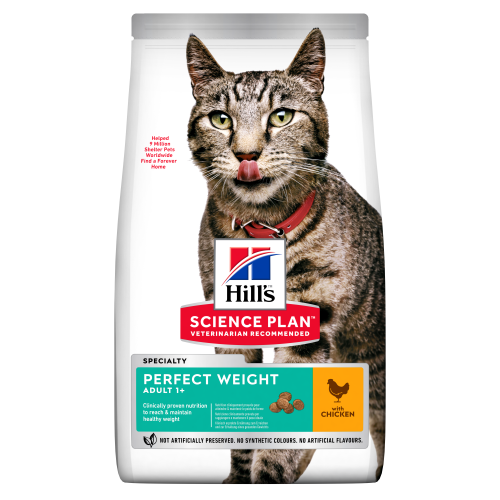 Hills Science Plan Perfect Weight Dry Adult Cat Food 1.5kg x 3
