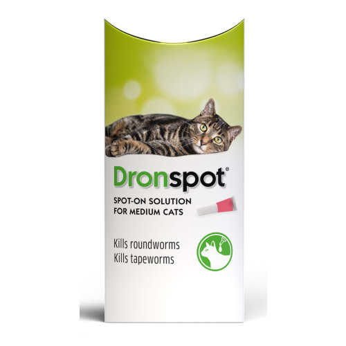 Dronspot Spot On Wormer for Cats Medium Cats 2.5-5kg - 1 Pipette NFA-CS