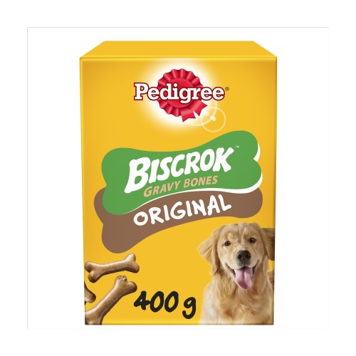 Pedigree Biscrok Gravy Bones Biscuit Adult Dog Treat 400g x 12 SAVER PACK