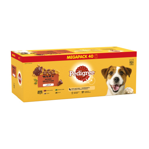 Pedigree Mixed Selection in Jelly Wet Adult Dog Food 100g x 40