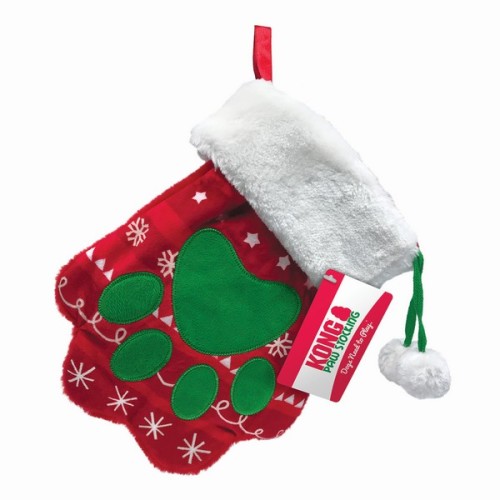 KONG Holiday Christmas Stocking Paw for Dogs Large