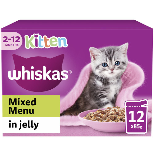 Whiskas Kitten Mixed Menu in Jelly Wet Cat Food 85g x 12