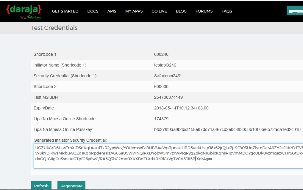 mpesa integration to website