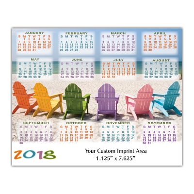 Large Calendar Magnet Beach Chairs Mines Press