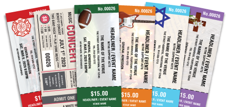 numbered event tickets