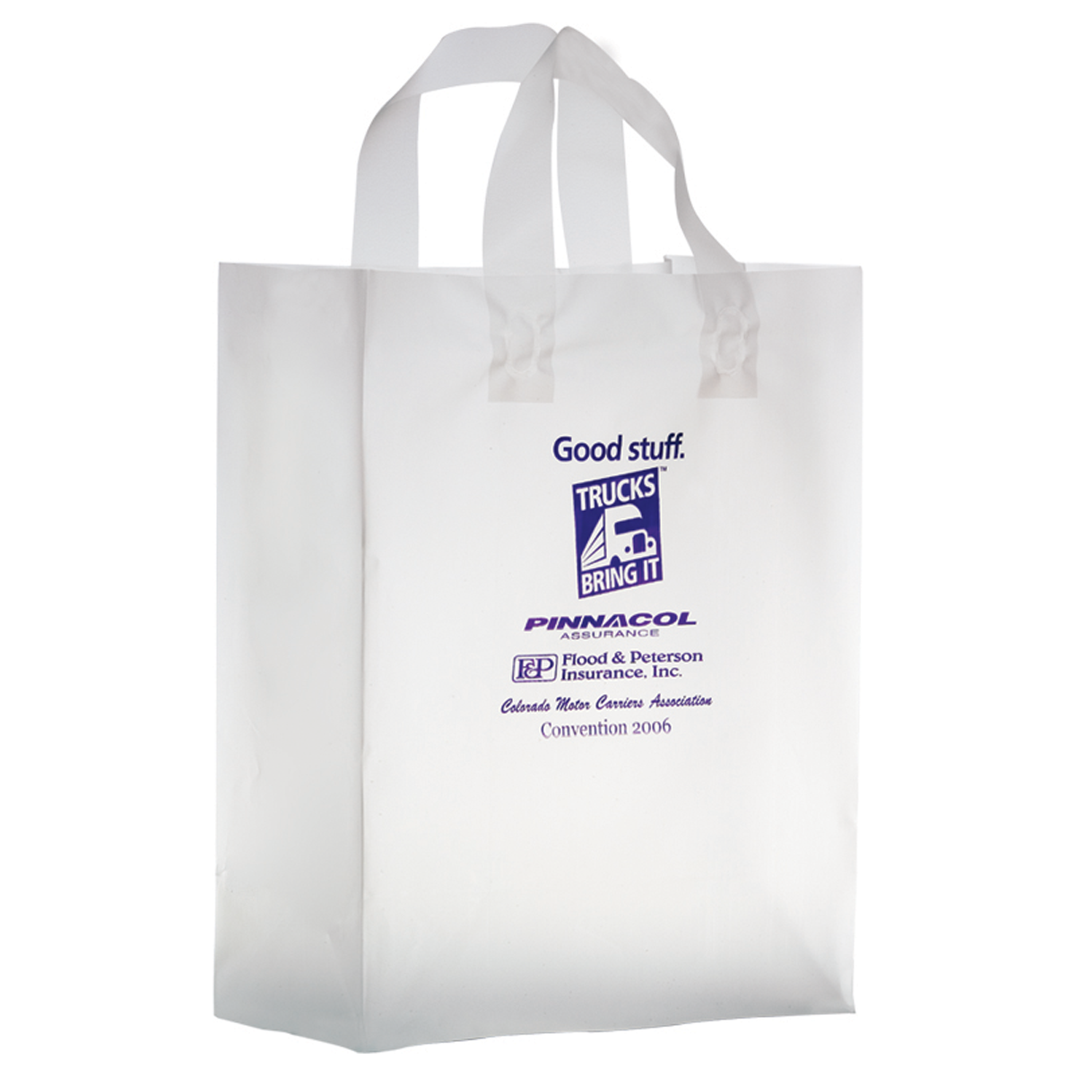 Clear Frosted Shopper Bag 10 x 5 x 13 Mines Press