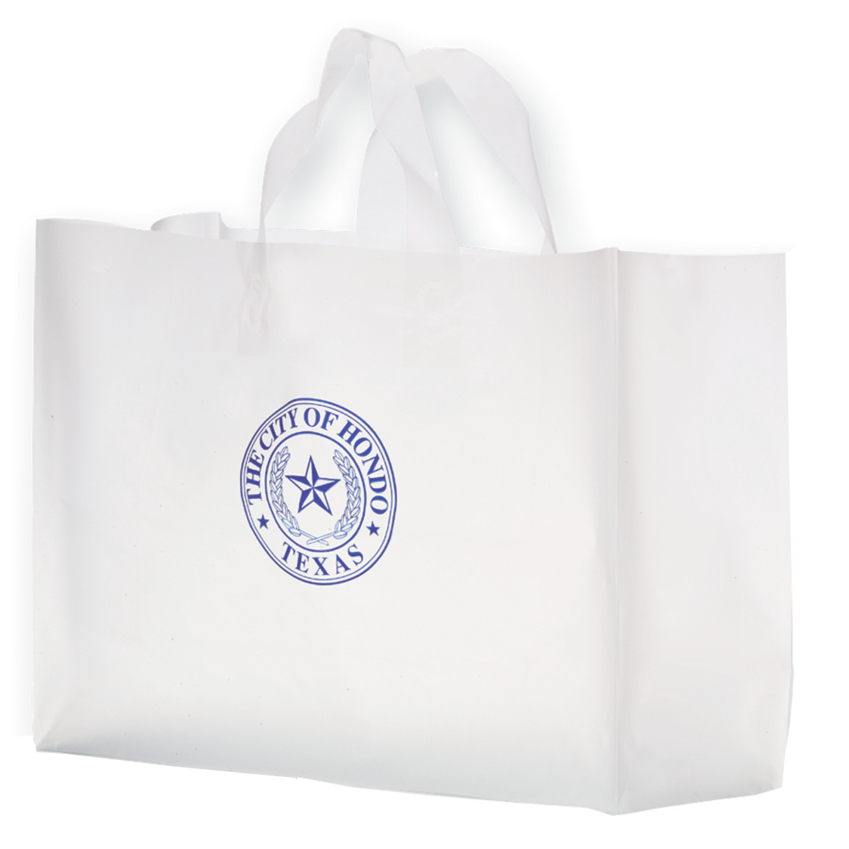 Clear Frosted Shopper Bag 16 x 6 x 12 Mines Press