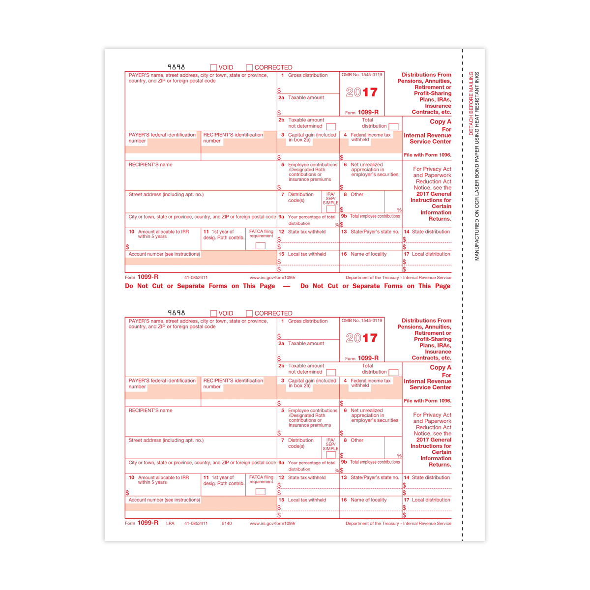 Form 1099R Federal Copy A Mines Press