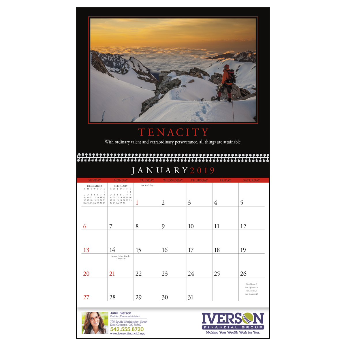 Motivations Wall Calendar Spiral Mines Press