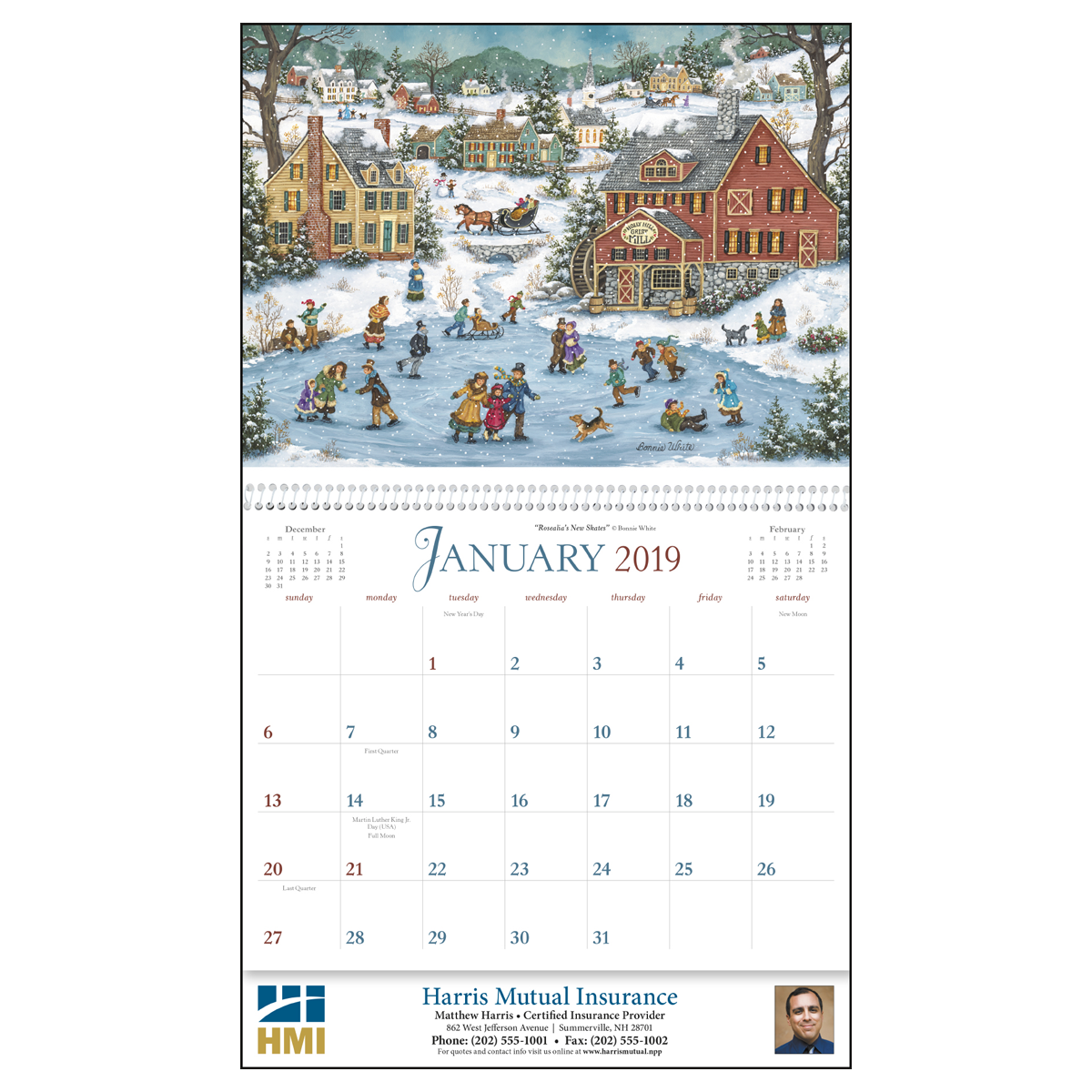 Folk Art Wall Calendar Spiral Mines Press