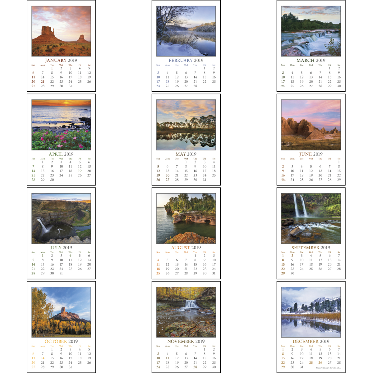 Scenic Stick On Calendar Mines Press