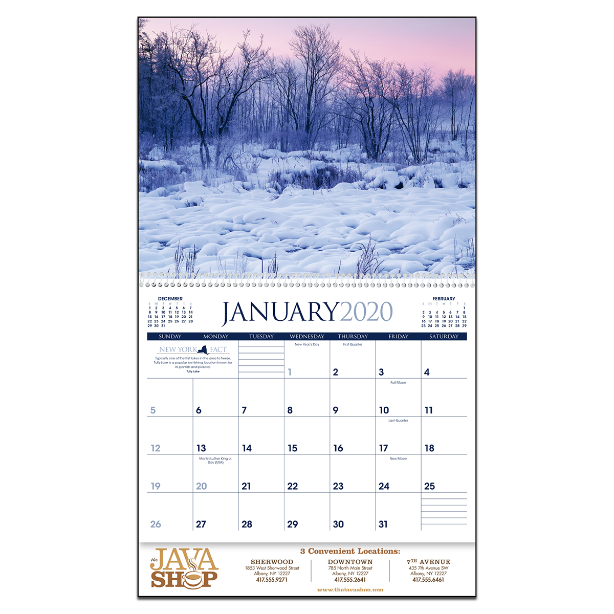 New York State Wall Calendar Spiral Mines Press
