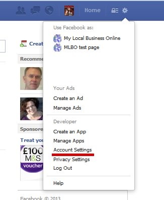 disble facebook beep - account settings