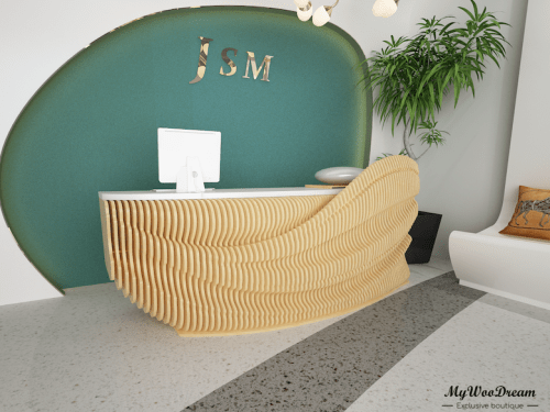 comptoir d'accueil design en bois mywoodream| Mobilier paramétrique france