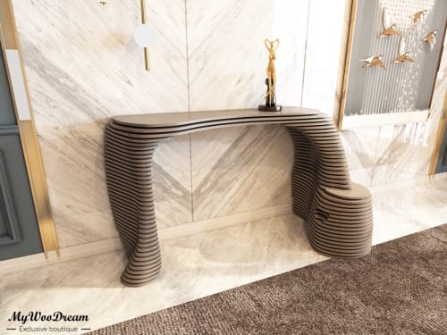 Console d'entrée design | Console en bois design | console Paramétrique