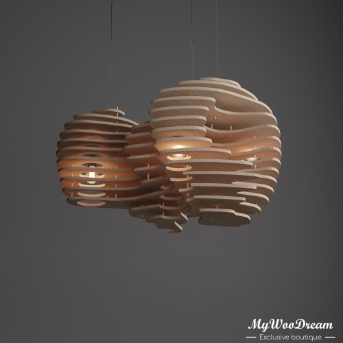 Lampe en bois design suspension design luminaire suspention