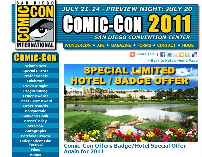 Want To Go To Comic Con 2011?  HURRY YOU STILL CAN!