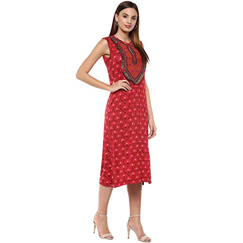 Label Ritu Kumar Pink A Line Dress With Mirror Work Price in India