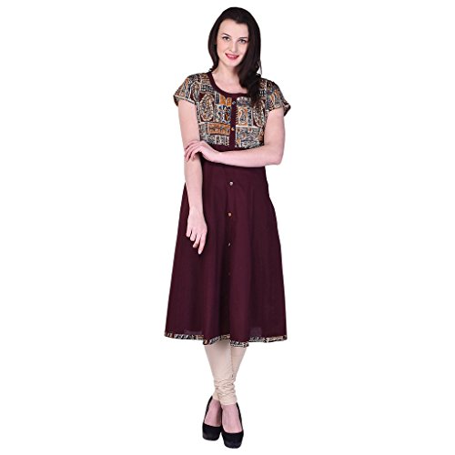 Palakh Women's Cotton A-line Kurti Price in India