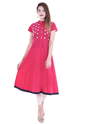 Palakh Women's Cotton A-line Kurti Price in India