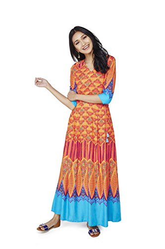 global desi Women's Rayon A-Line Dress Price in India