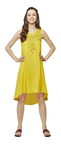 Global Desi Women's Rayon A-Line Dress Price in India