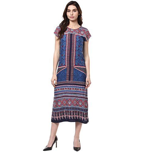 Akkriti by Pantaloons Women's Rayon Dress_Blue_XS Price in India