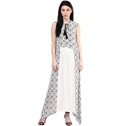 Akkriti by Pantaloons Women's Rayon Crepe Dress_White_XL Price in India