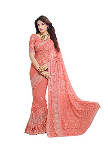 Craftsvilla Women's Chiffon Saree With Blouse Piece Price in India