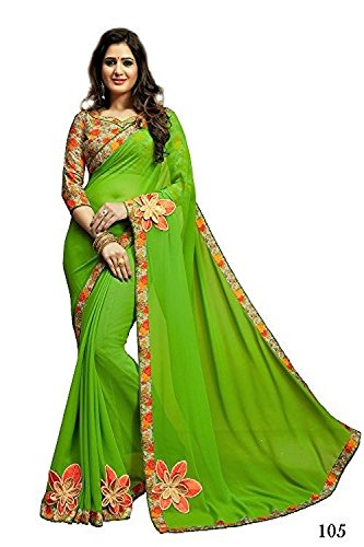 Craftsvilla Women's Georgette Saree With Blouse Piece Price in India