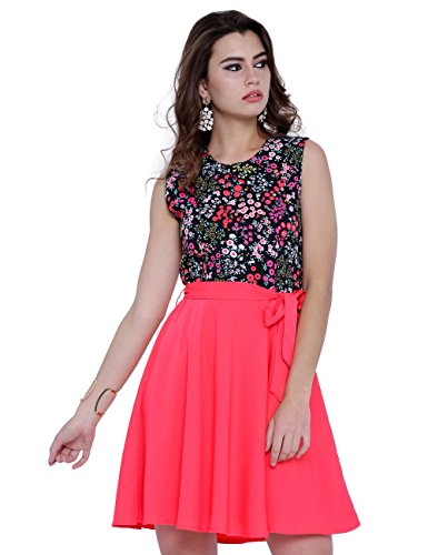 Tokyo Talkies Women's A-Line Synthetic Knee-Long Dress Price in India