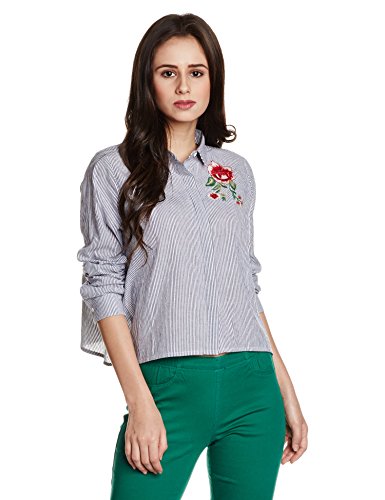 Symbol Women's Oversized Cropped Shirt Price in India