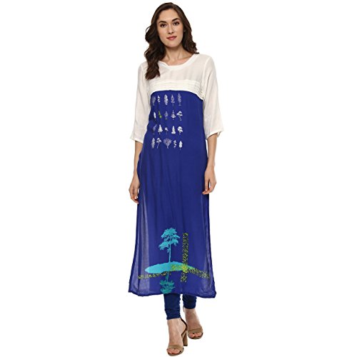 Rangmanch By Pantaloons Women's Straight Fit Rayon Kurta Price in India