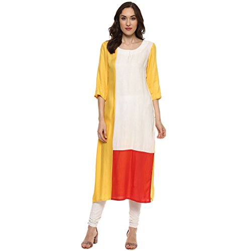 Rangmanch By Pantaloons Women's Straight Fit Rayon Kurta Price in India