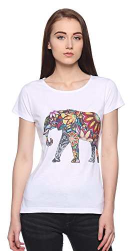 FREE RUNER Women's Blended Cotton T-Shirt Price in India