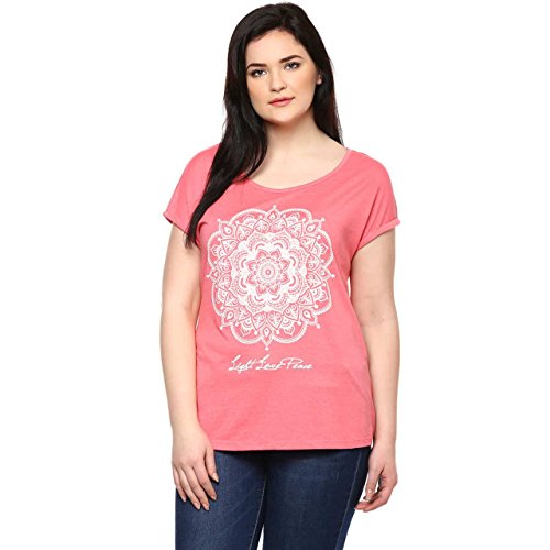 Alto Moda by Pantaloons Women's poly Cotton T shirt_Coral_S/18 Price in India