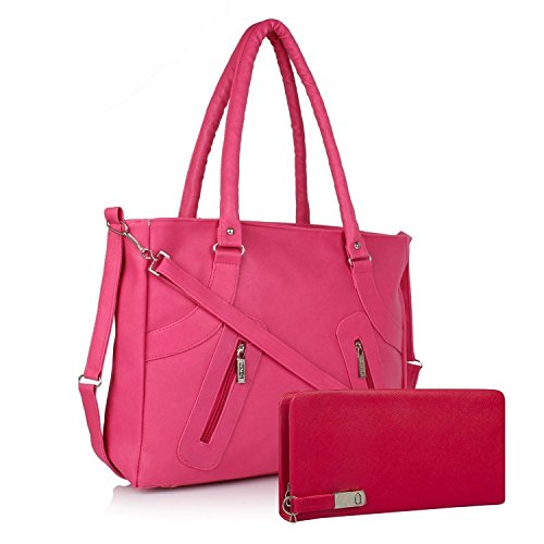 Flora Premium PU Leather Women's Handbag And Wallet Clutch Combo Price in India