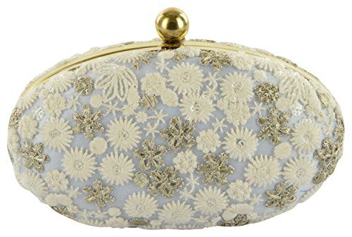 Tooba Handcrafted WHTFTAE Women's Box Clutch Price in India