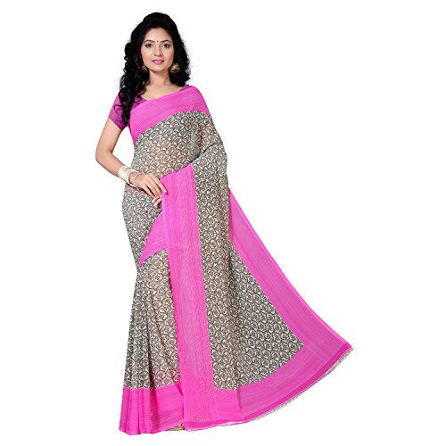 Vimalnath Synthetics Georgette Floral Print Saree Price in India