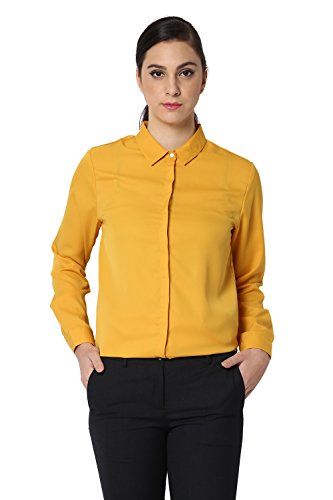 Van Heusen Women's Plain Regular Fit Synthetic Shirt Price in India