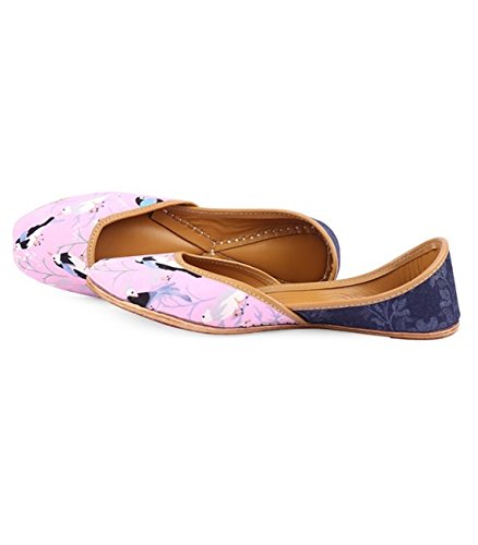 Shilpsutra Humkadam Ethnic Footwear for Girls - Silk Material Pink & Purple Color Elegant Jutti for Women Size 35 Price in India