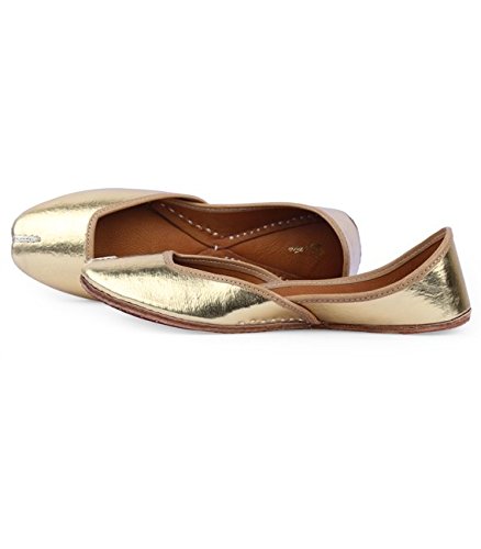 Shilpsutra Gold Ethnic Footwear for Girls - Silk Material Golden Color Elegant Jutti for Women Size 41 Price in India